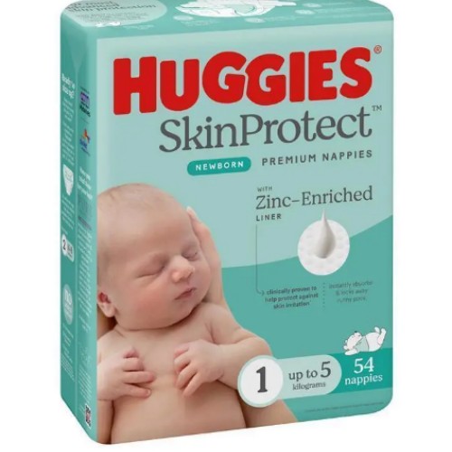 Huggies Ultimate Nappies Size 1 Newborn-5kg Bulk 54 Pack