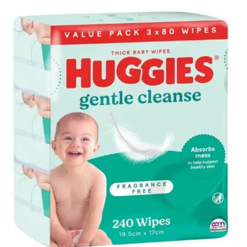 Huggies Fragrance Free 3x80 Wipes