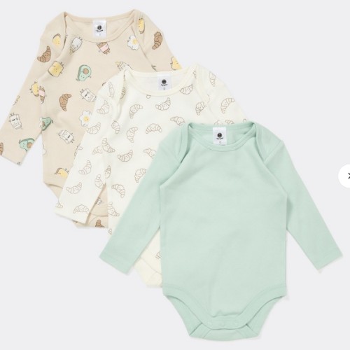 Dymples Baby Long Sleeve Bodysuit 3 Pack - Multi