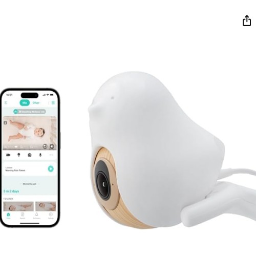 CuboAi New Model Smart Baby Monitor 3: Sleep Safety Alerts for Covered Face Rollover, True Cry Detection, 2.5K QHD WiFi Camera, Humidity Sensor, 2-Way Audio, App Control (Floor Stand Set)