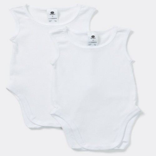Dymples Baby Organic Cotton Bodysuit 2 Pack - White