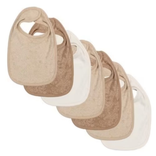 Baby 7 Pack Bibs Colour | Medium Brown