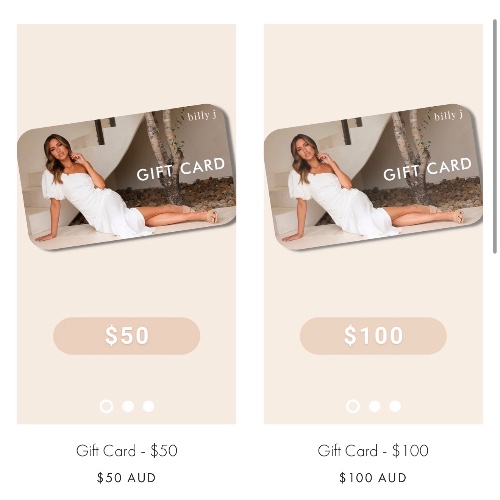 Billy J Boutique Gift Card