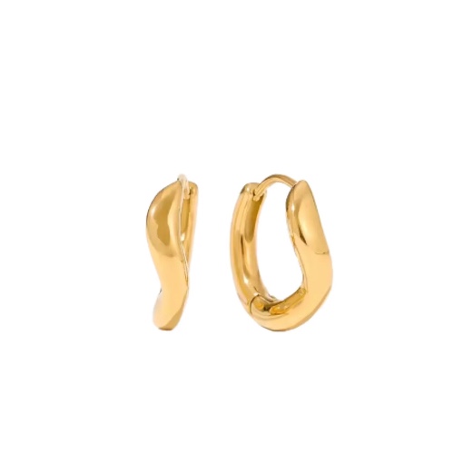 Wave Hoops | 18k Gold Plated