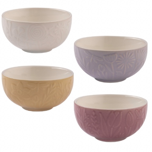 Mason Cash 4 Piece In The Meadow Stoneware Prep Bowl Set Pastel Multicoloured 175 mL