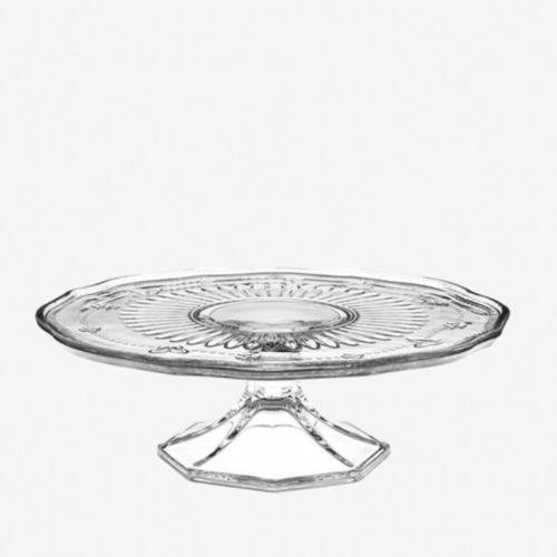 Pure Table Top Willow Glass Cake Stand Clear
