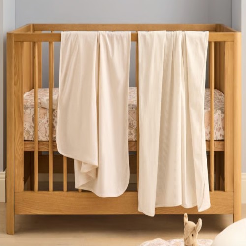 Organic Cotton Jersey Natural Marle Stripe Swaddles Pack of 2