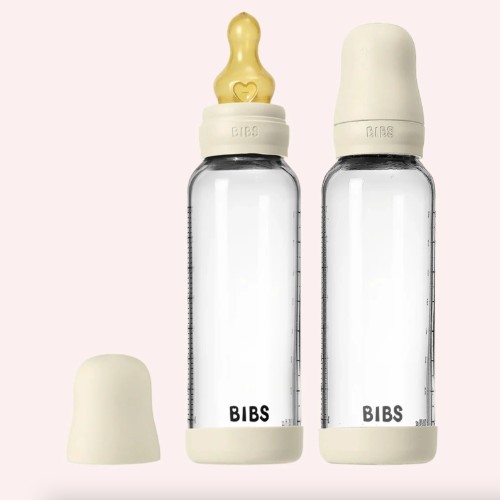 Baby Glass Bottle Complete Set (2 Pack) 240ml Latex - Ivory