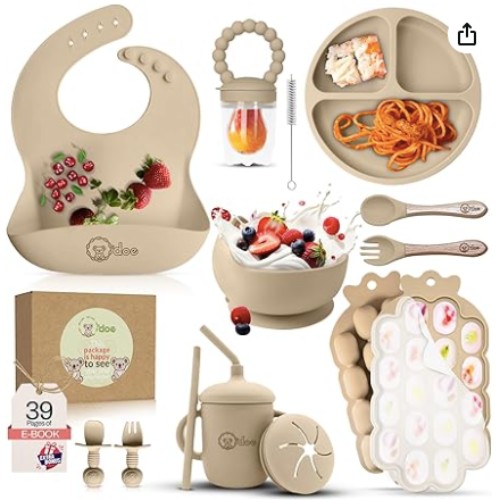 Silicone baby feeding set