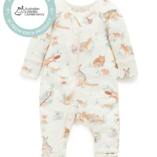 Bush Babies Zip Growsuit 0-3 Months