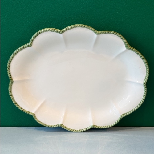 Victoria Collison Italian Oval Scallop Dish Green Large