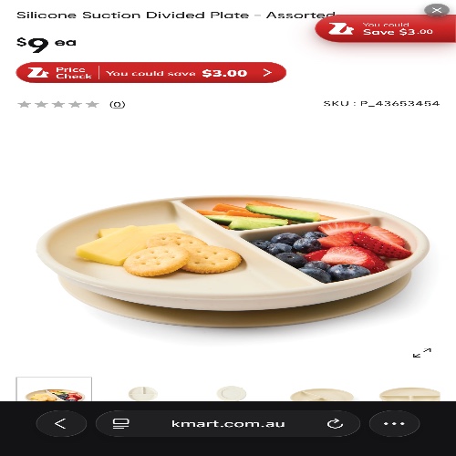 Silicone Suction Divided Plate - Assorted