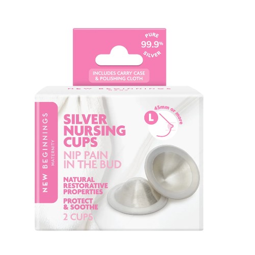 Silver Nursing Cups 2 Pack Size Large