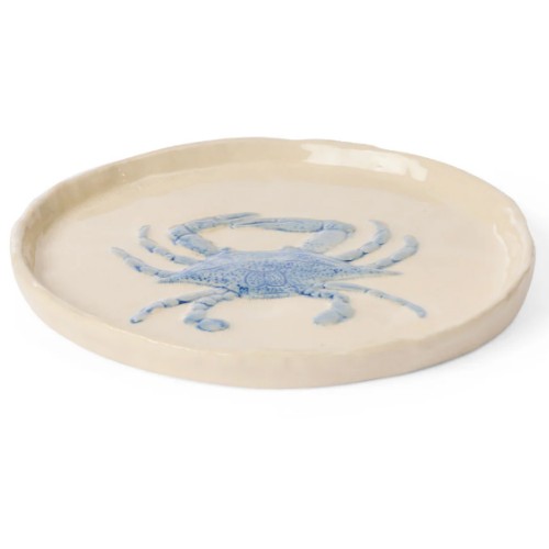 Madras Link Crab Blue Glazed Plate