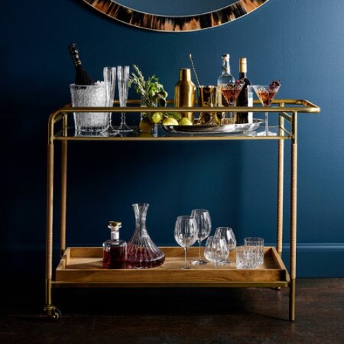 Kenwood Bar Cart - Antique Brass