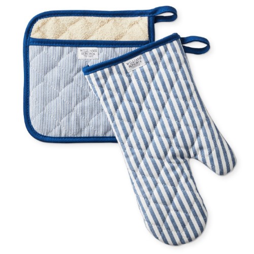 Williams Sonoma Bay Stripe Oven Mitt & Potholder Set