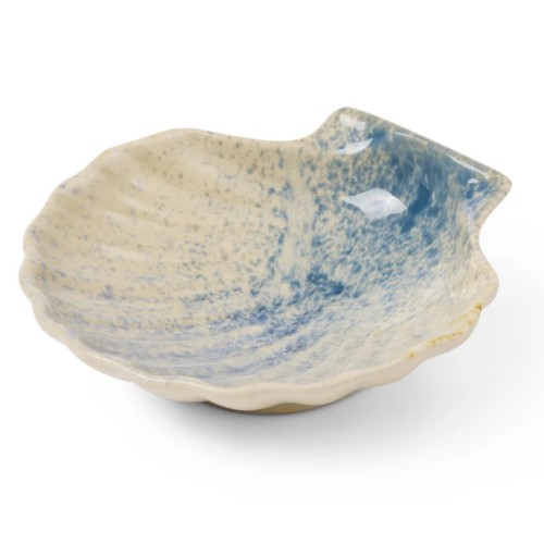 Madras Link Scallop Blue Glazed Dish