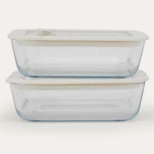 Glass Food Containers | Square 2pk