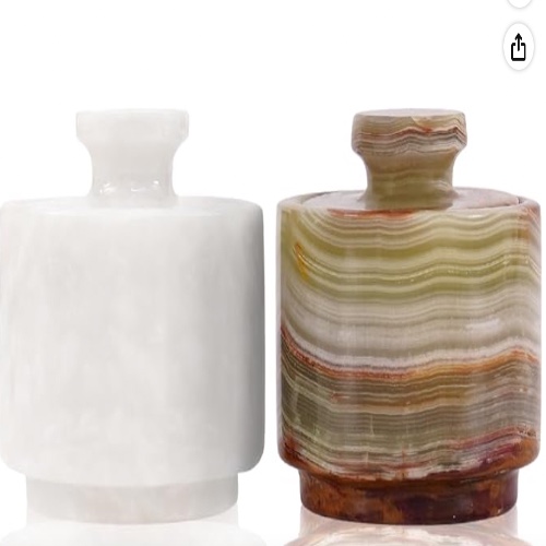Marble s&p jars (green & white)