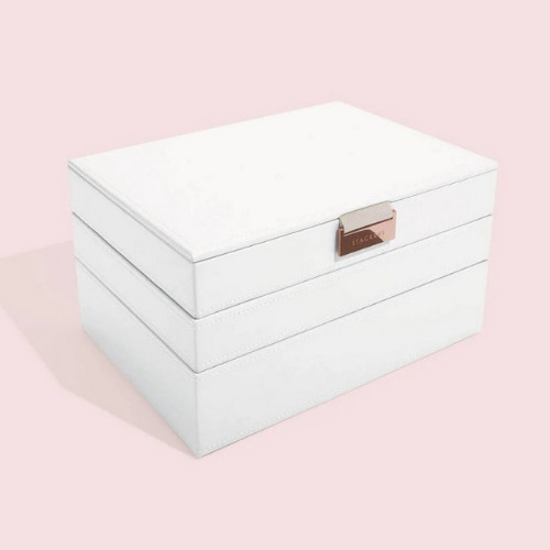 STACKERS White & Rose Gold Classic Jewellery Box