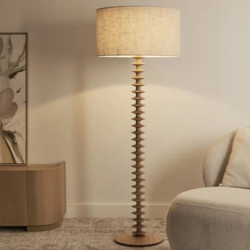 Wonger Rubberwood Floor Lamp
