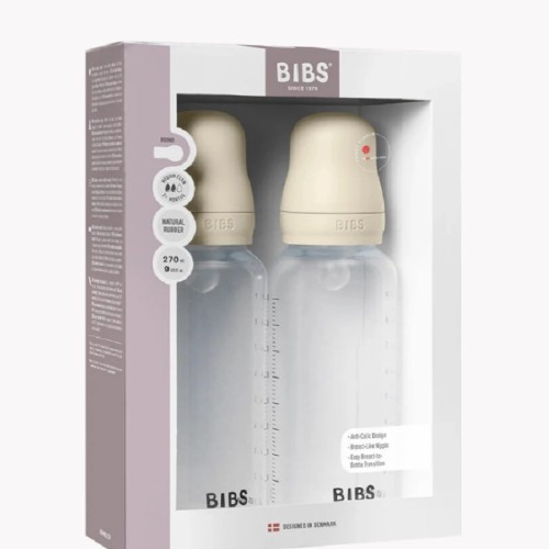 Bibs Silicone Baby Bottle 2 Pack Ivory 270m