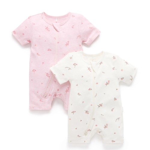 Purebaby Growsuit Pale Pink Blossom