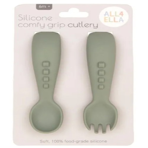 Silicone cutlery - olive