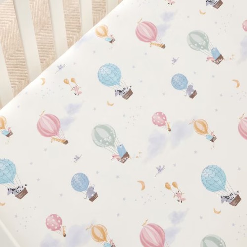 Hot Air Balloon Organic Cot Fitted Sheet