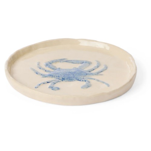 Madras Link Crab Blue Glazed Plate