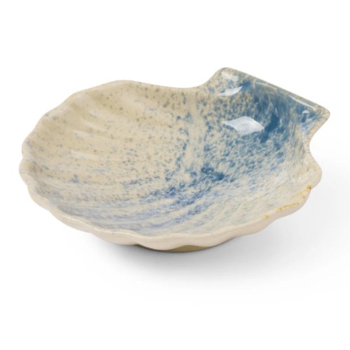 Madras Link Scallop Blue Glazed Dish