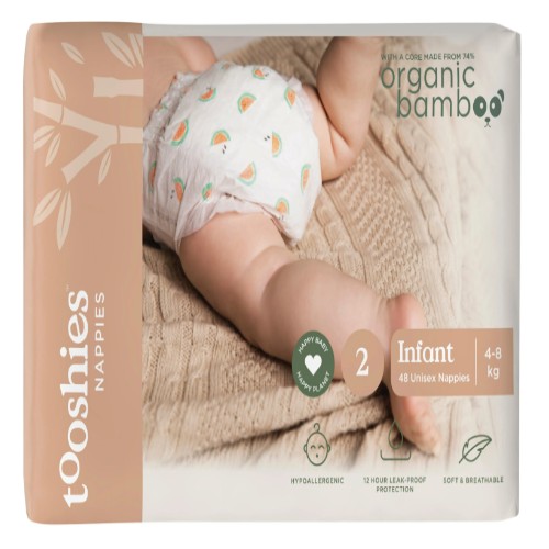 Tooshies Eco Nappies 48 Pack Infant Size 2