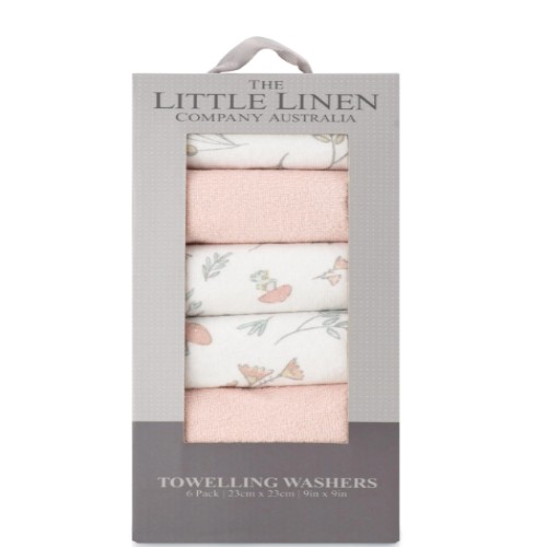 The Little Linen Co. The. Towelling Wash Cloth 6 Pack Harvest Bunny