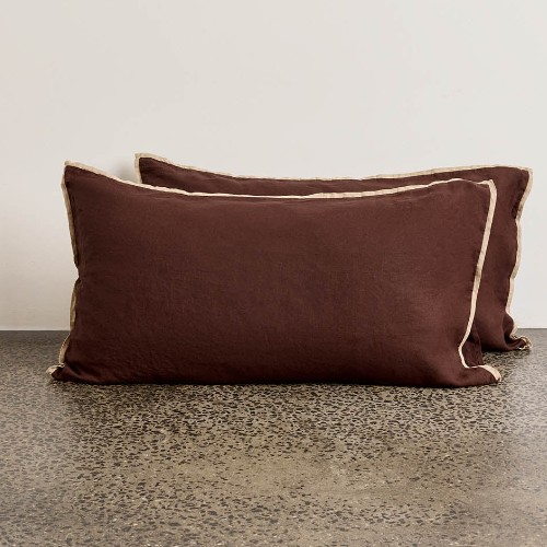 Linen Pillow Set - Brown Sugar