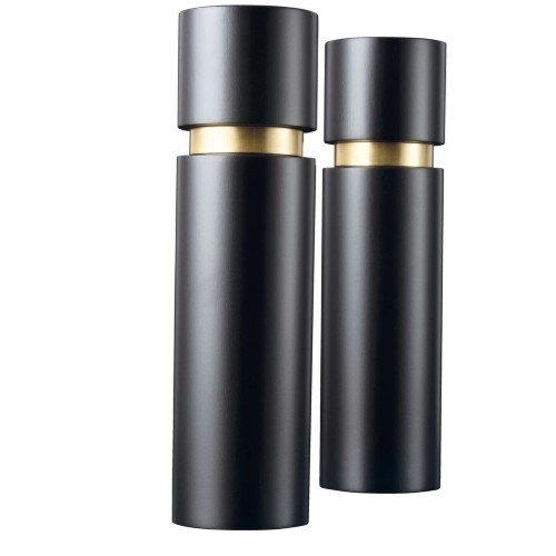The Cooks Collective Salt & Pepper Mill Set in Black/Brass