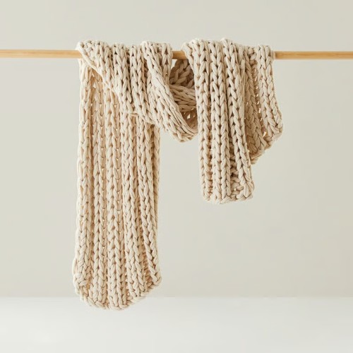 Newport Natural Chunky Knit Throw