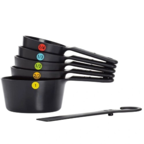 OXO Good Grips Plastic Measuring Cups Set 6 Piece in Black
