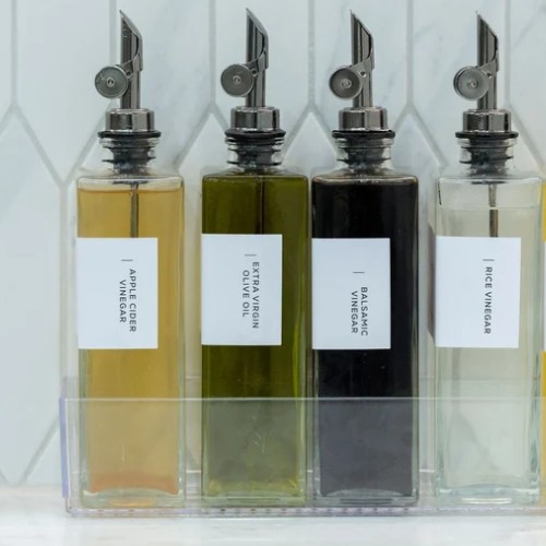 Glass Oil & Vinegar Dispenser Set – 2 Pack (500ml, Book Style)