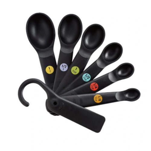 OXO Good Grips Plastic Measuring Spoon Set 7 Piece in Black