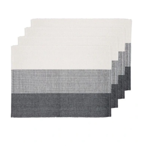 Harrison Ribbed Placemat 4 Pack in Charcoal