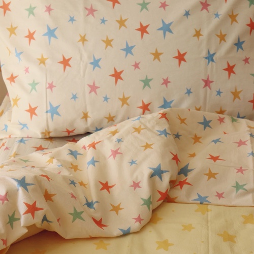 Rainbow star frill sheet set