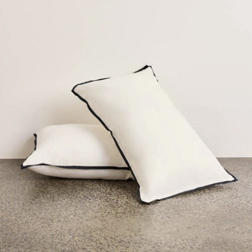Linen Pillowcase Pair - Meringue