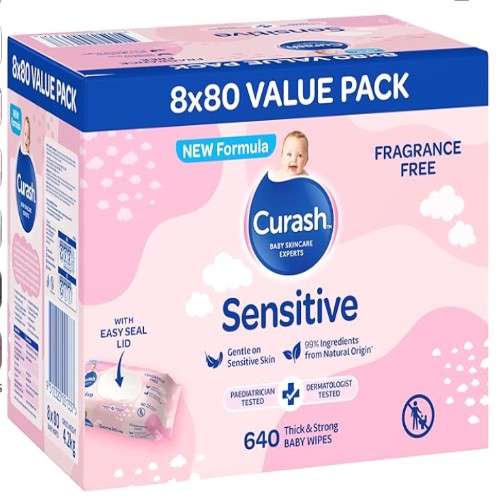 Curash sensitive baby wipes