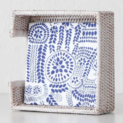 PAUME RATTAN SQUARE NAPKIN BOX