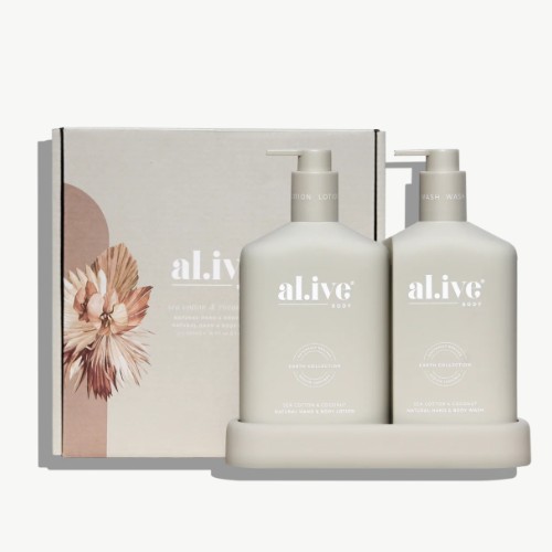 Alive Body - Bathroom duo Hand & Body Wash and Lotion | Sea Cotton & Coconut