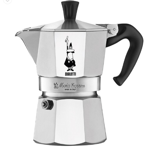 Bialetti - Moka Express Stovetop Coffee Maker 3 Cup Silver
