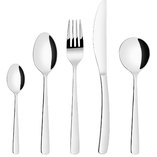 David Jones Collection - Stockholm Stainless Steel Cutlery Set Silver | 40 Piece