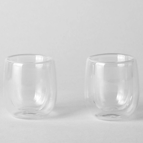 The Cooks Collective - Espresso Double Wall Glass 80ml in Clear | Set of 2