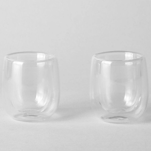 The Cooks Collective - Espresso Double Wall Glass 80ml in Clear | Set of 2