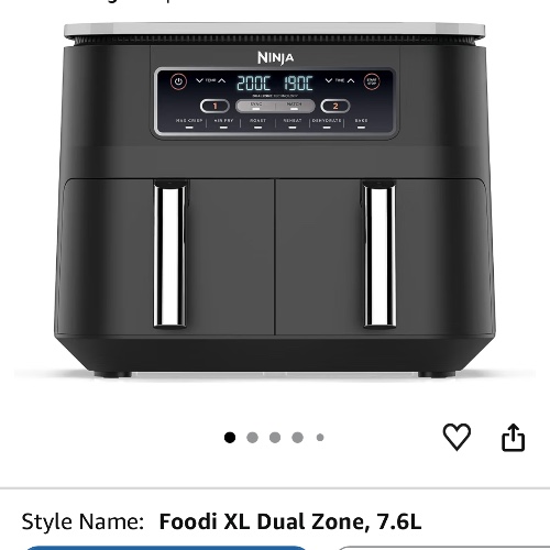 Ninja Foodi Dual Zone Air Fryer, 2 Basket Airfryer